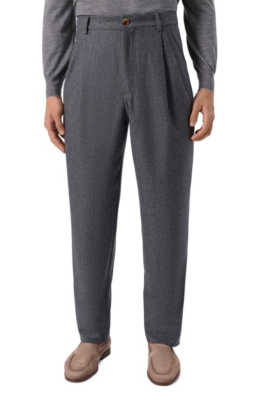 Шерстяные брюки Brunello Cucinelli M038PS2480 Серый  M038PS2480 Фото 3