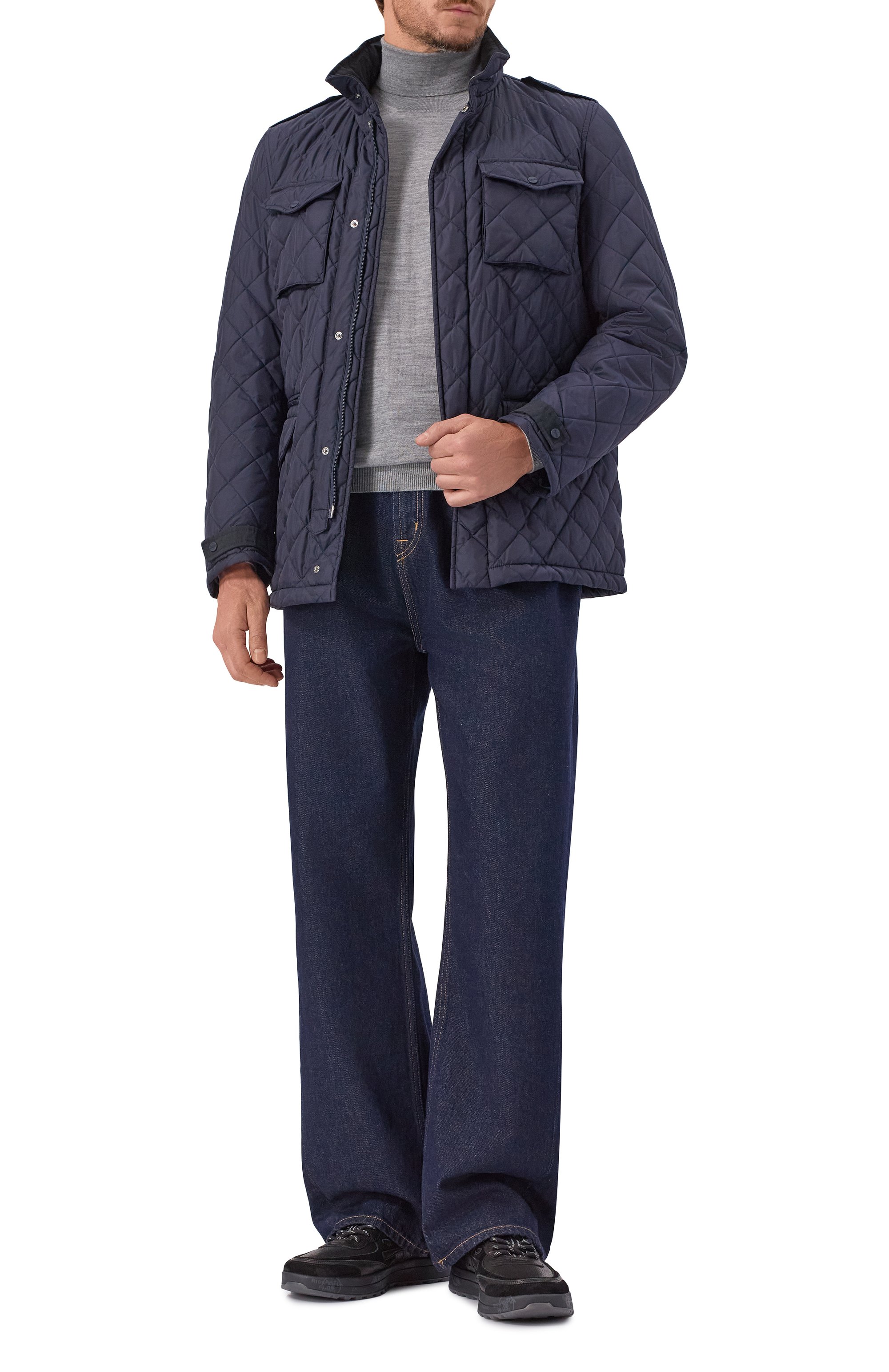 Утепленная куртка HERNO темно-синего цвета по цене 110500 руб., арт. FI000125U/12004Z, фото 2 Утепленная куртка HERNO, арт. FI000125U/12004Z, фото 2