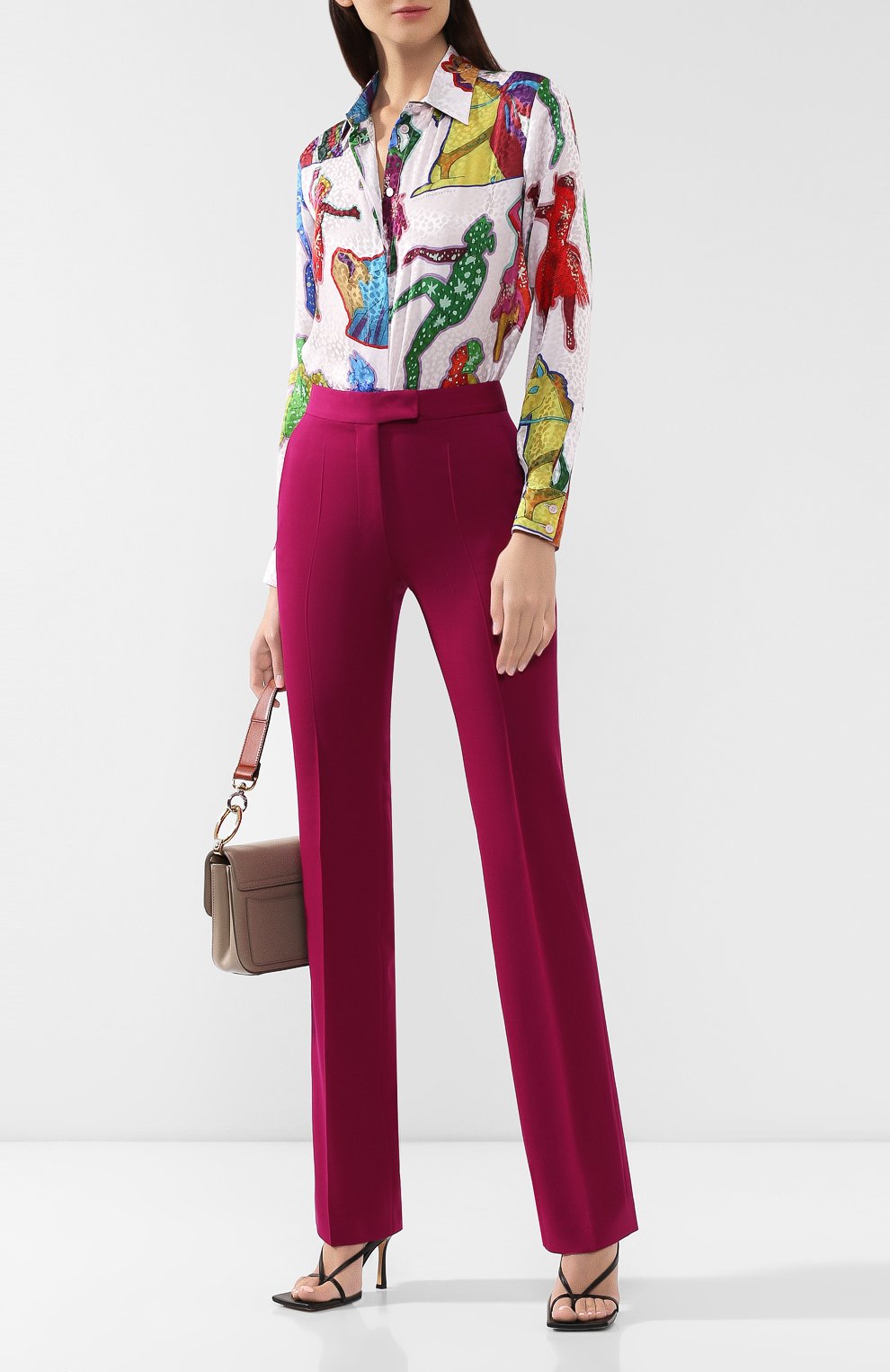 Шерстяные брюки STELLA MCCARTNEY фиолетового цвета по цене 58200 руб., арт. 571968/SHB55, фото 2 Шерстяные брюки STELLA MCCARTNEY, арт. 571968/SHB55, фото 2
