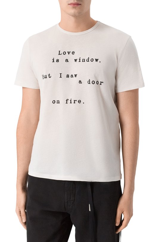 Хлопковая футболка Ann Demeulemeester B0013824/FA206 Кремовый  B0013824/FA206 Фото 3