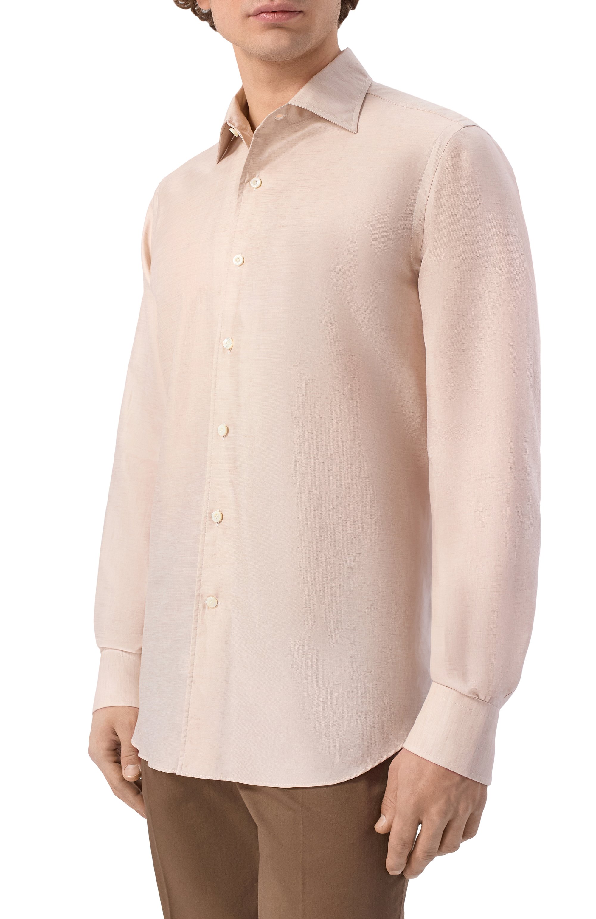 Рубашка из хлопка и льна ALESSANDRO GHERARDI, арт. D0UBLE/7670, фото 3