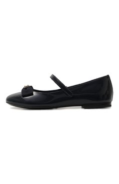 Детские кожаные балетки DOLCE & GABBANA темно-синего цвета, арт. D11193/A5291/37-39 | Фото 2 (Материал внутренний: Натуральная кожа; Нос: Не проставлено; Материал внешний: Натуральная кожа)