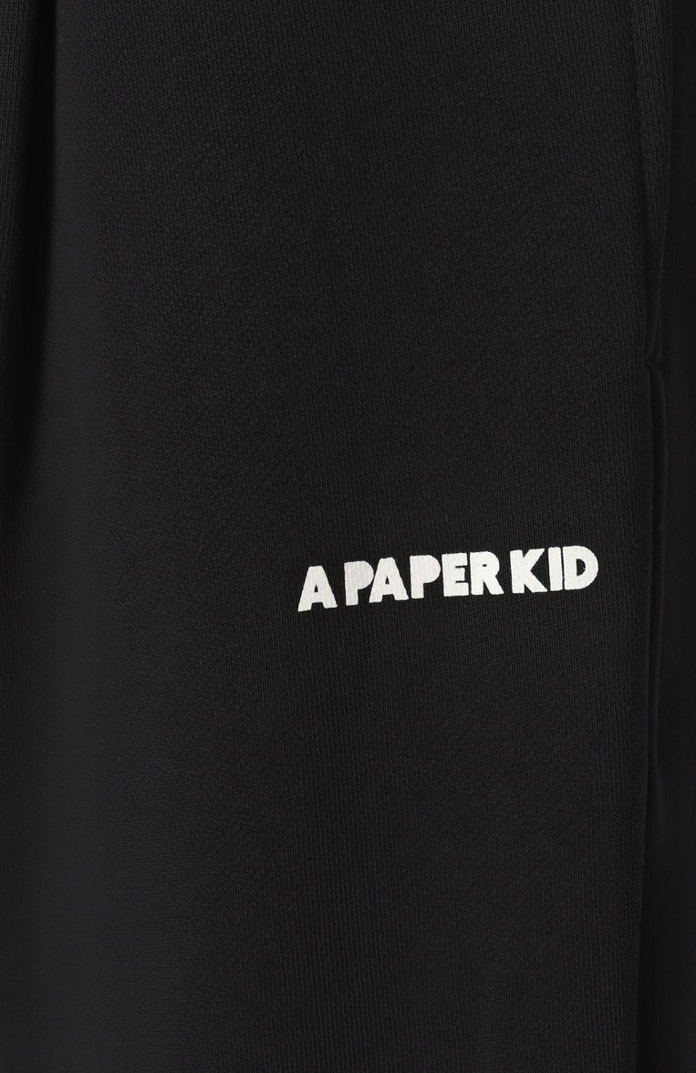 Мужские хлопковые брюки A PAPER KID черного цвета, арт. S5PKMAFP193 | Фото 6 (Длина (брюки, джинсы): Стандартные; Материал внешний: Хлопок; Случай: Повседневный; Стили: Спорт-шик)