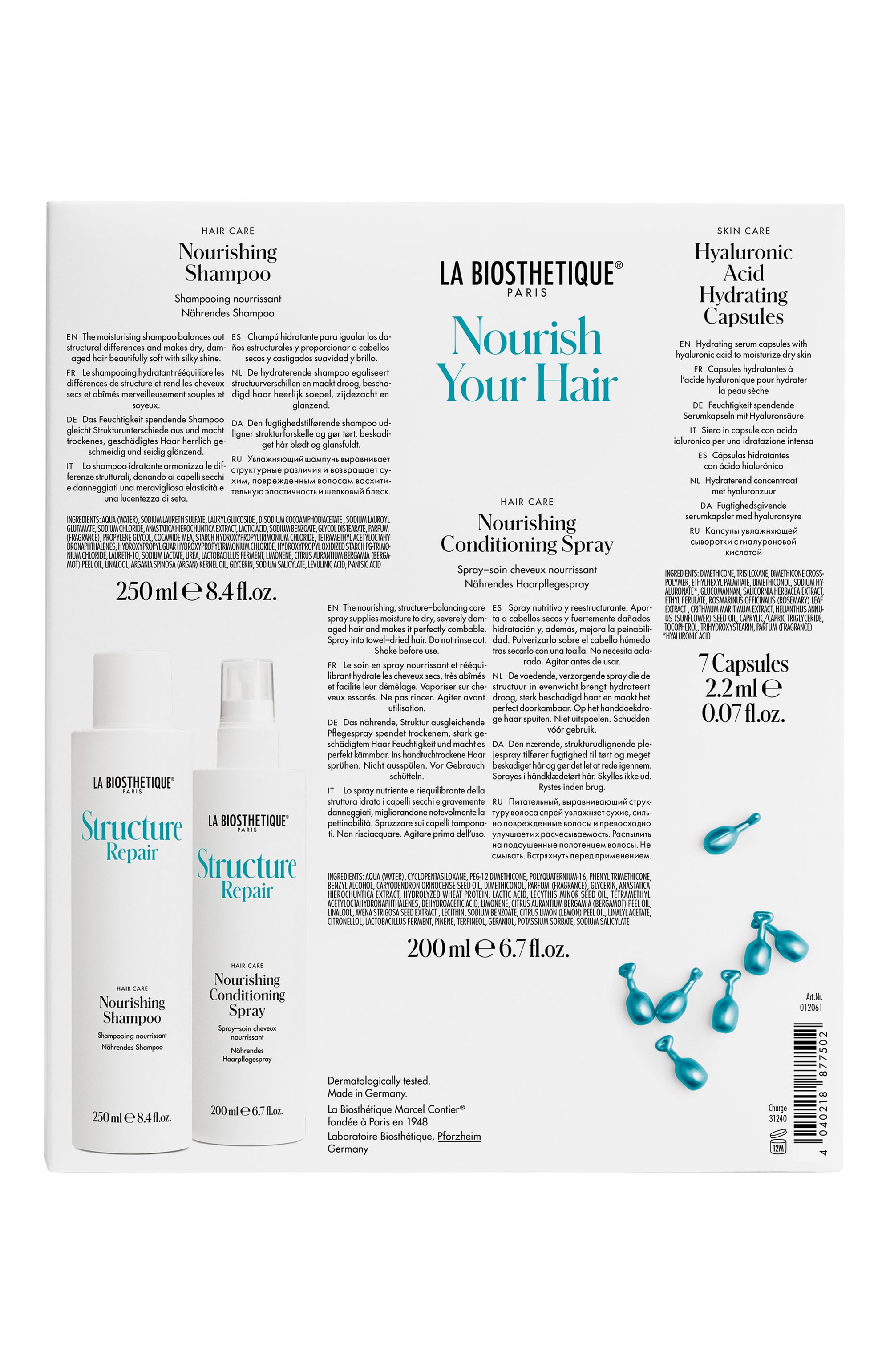 Набор nourish your hair (200+250ml) LA BIOSTHETIQUE бесцветного цвета по цене 9000 руб., арт. 12061, фото 3 Набор nourish your hair (200+250ml) LA BIOSTHETIQUE, арт. 12061, фото 3