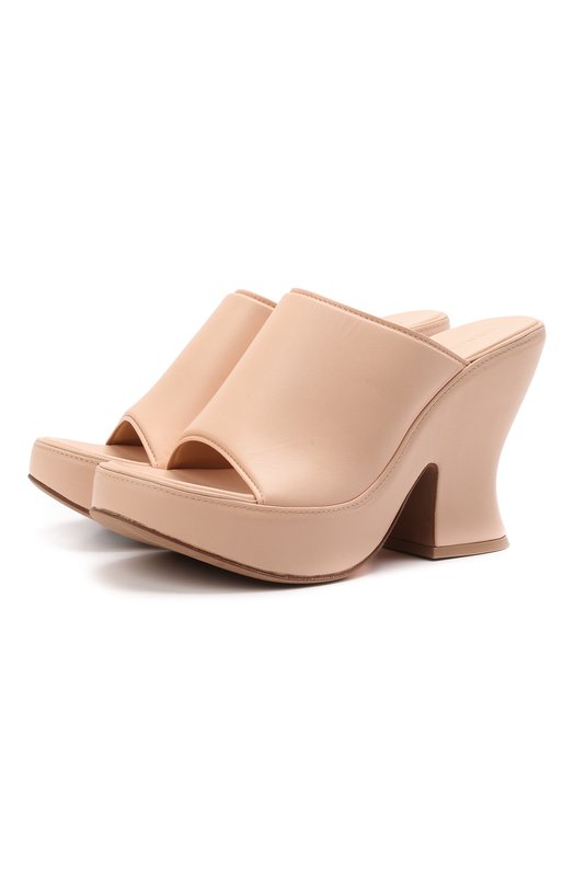 фото Кожаные мюли wedge bottega veneta