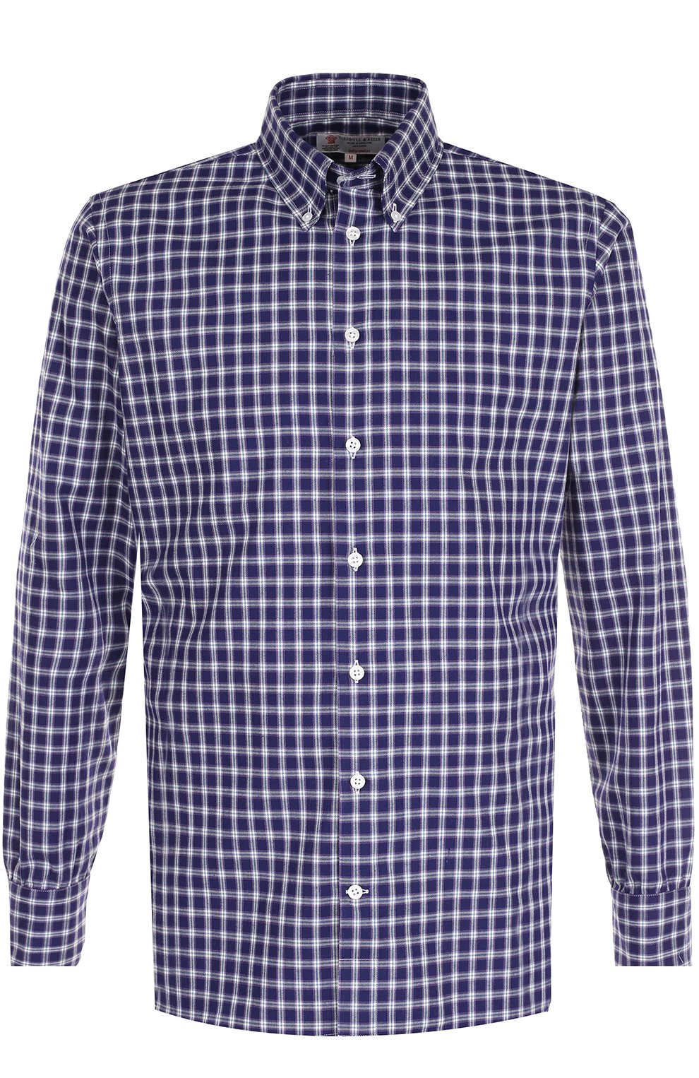 Хлопковая рубашка в клетку с воротником button-down TURNBULL & ASSER, арт. SHI150-BB570, фото 1