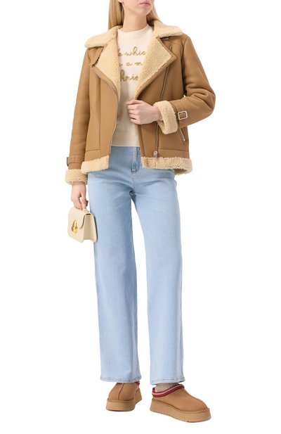 Дубленка из овчины MASLOV бежевого цвета по цене 215010 руб., арт. WS250, фото 2 Дубленка из овчины MASLOV, арт. WS250, фото 2