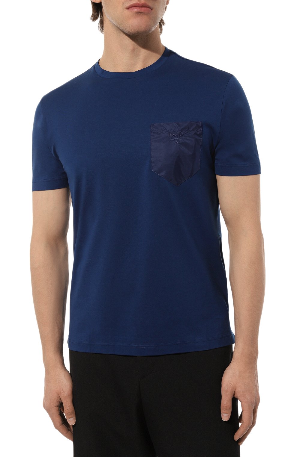 Хлопковая футболка PRADA, арт. UJN587-1UOQ-F0KFE-202, фото 3