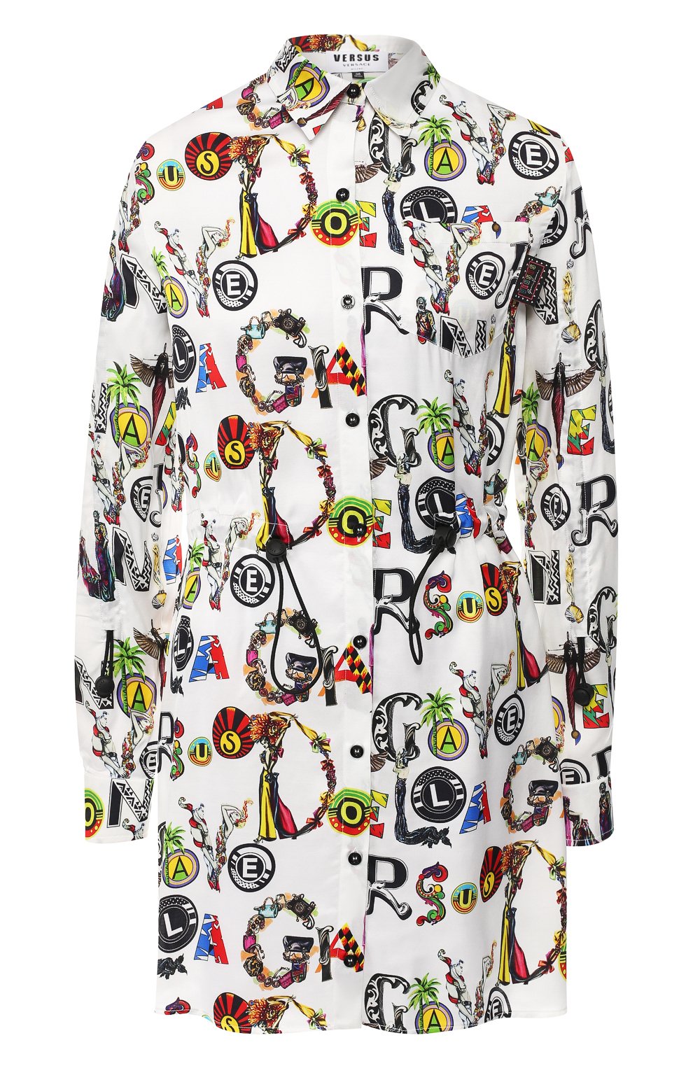 Платье с принтом VERSUS VERSACE разноцветного цвета по цене 67650 руб., арт. BD01143/BT10986, фото 1 Платье с принтом VERSUS VERSACE, арт. BD01143/BT10986, фото 1