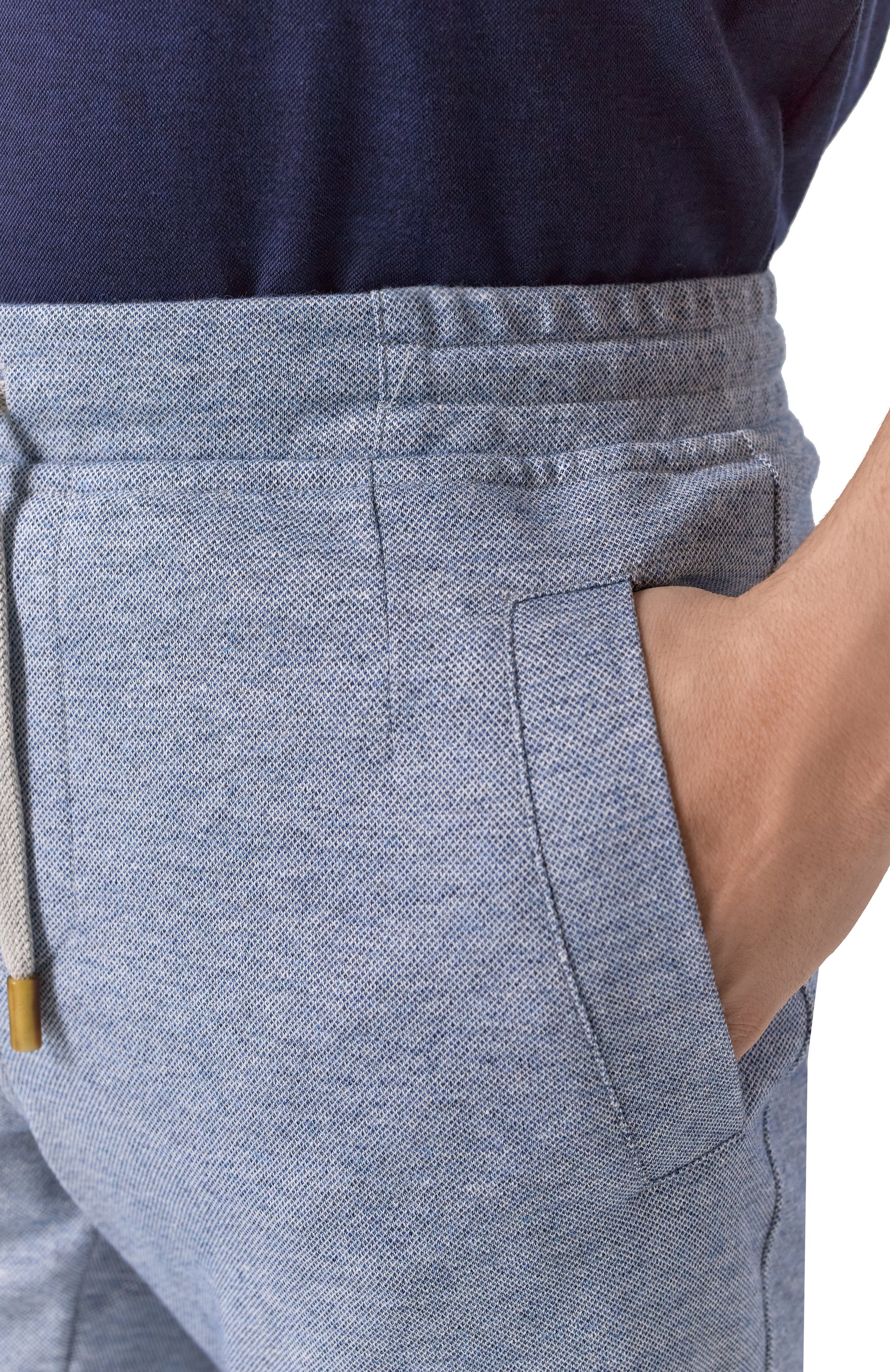 Шорты изо льна и хлопка CAPOBIANCO голубого цвета по цене 39950 руб., арт. 18M753.LUR0., фото 5 Шорты изо льна и хлопка CAPOBIANCO, арт. 18M753.LUR0., фото 5