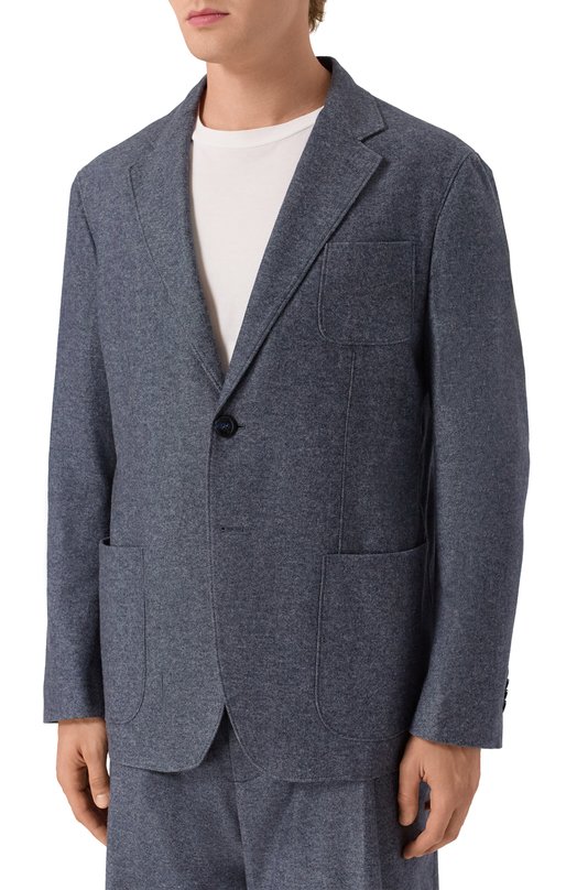 Пиджак из кашемира и хлопка Giorgio Armani GM000140/TE17854 Синий  GM000140/TE17854 Фото 3