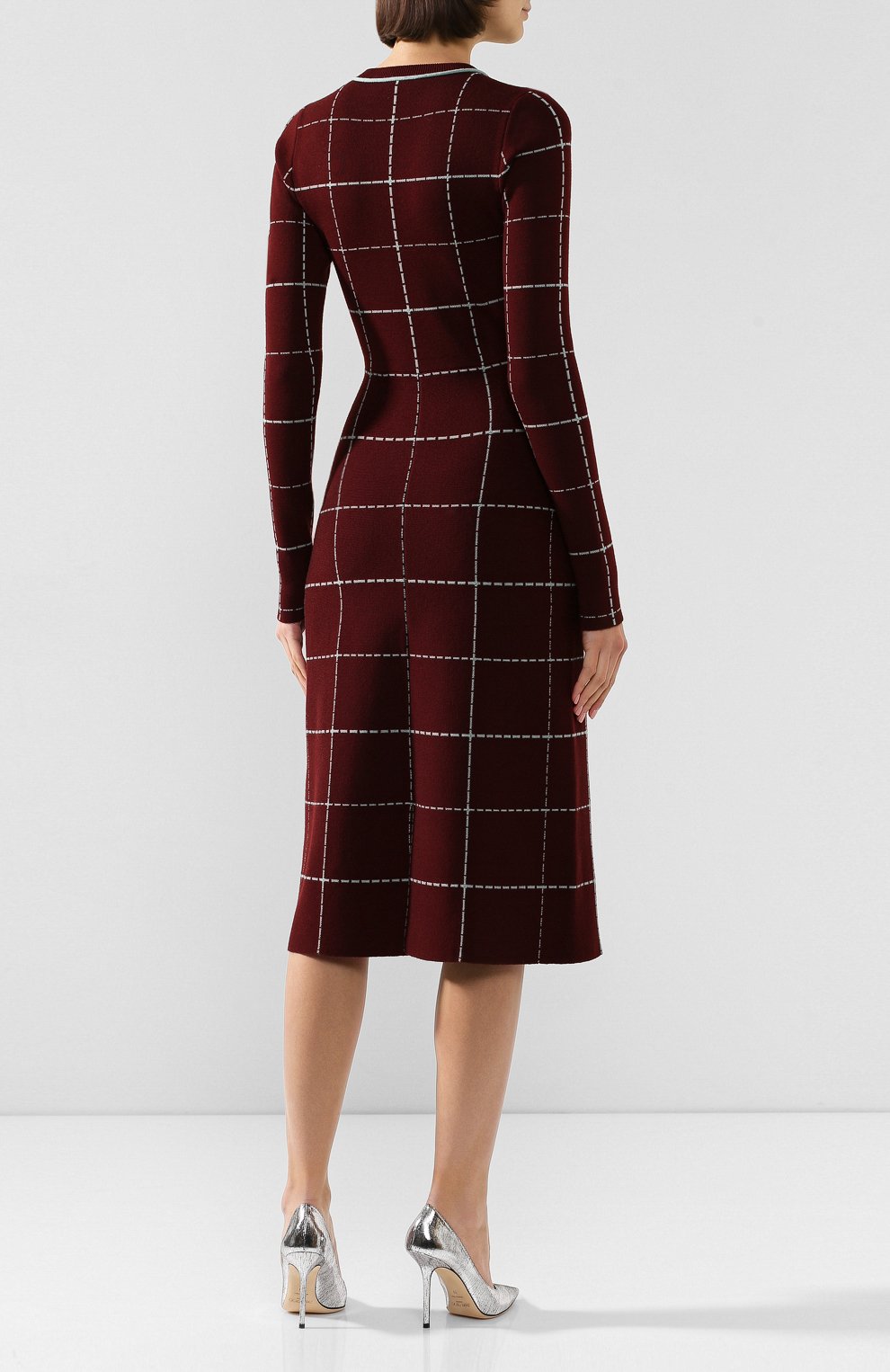 Шерстяное платье VICTORIA BECKHAM бордового цвета по цене 144000 руб., арт. DR KNT 61143, фото 4 Шерстяное платье VICTORIA BECKHAM, арт. DR KNT 61143, фото 4