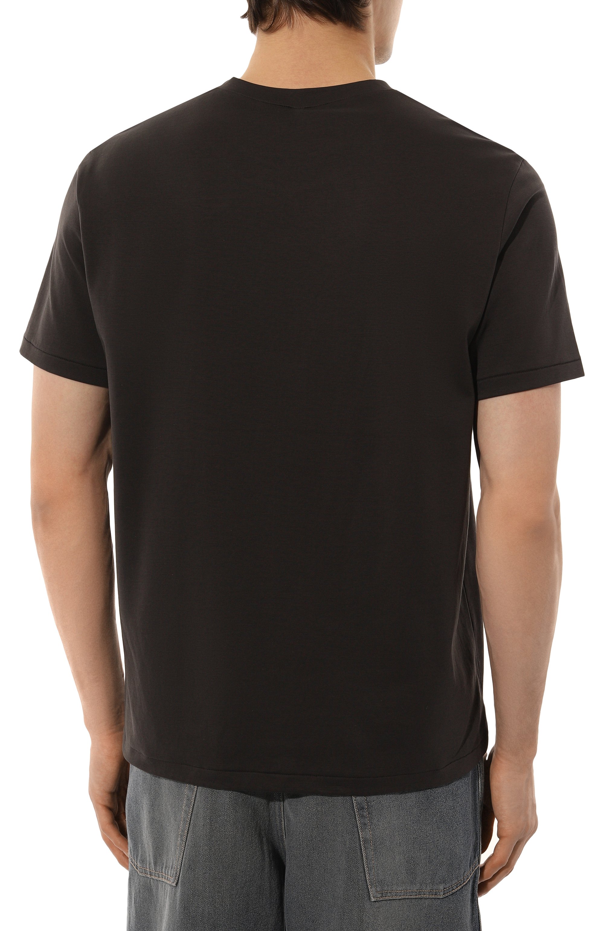 Хлопковая футболка ATTACHMENT темно-серого цвета по цене 22100 руб., арт. AJ42-055, фото 4 Хлопковая футболка ATTACHMENT, арт. AJ42-055, фото 4