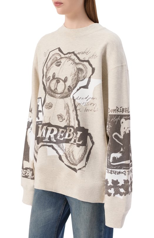 Хлопковый свитшот DOMREBEL HIGH L0W SWEATSHIRT Серый  HIGH L0W SWEATSHIRT Фото 3
