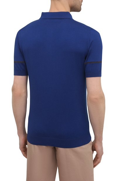 Поло из хлопка и шелка IL BORGO CASHMERE синего цвета по цене 73550 руб., арт. 56-2071G0, фото 4 Поло из хлопка и шелка IL BORGO CASHMERE, арт. 56-2071G0, фото 4
