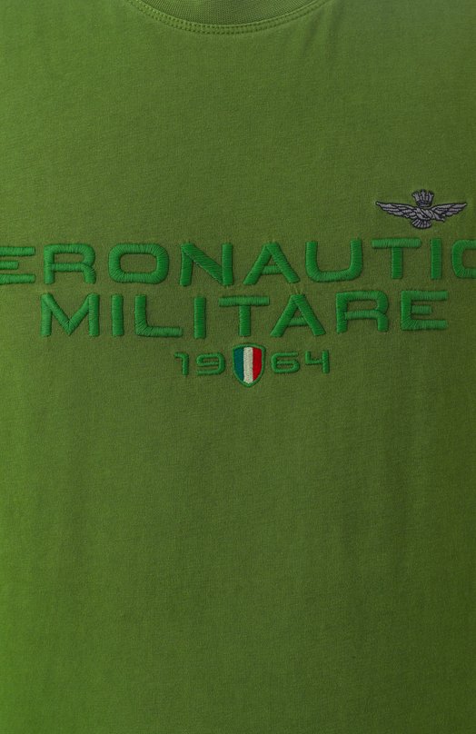 Хлопковая футболка Aeronautica Militare TS2378J633 Зелёный  TS2378J633 Фото 6