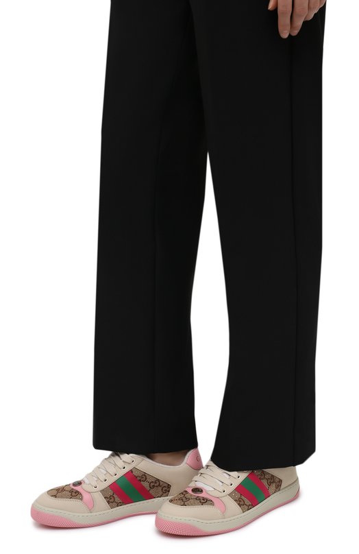 Комбинированные кеды Screener Gucci 677423/9SFR0 Бежевый  677423/9SFR0 Фото 3