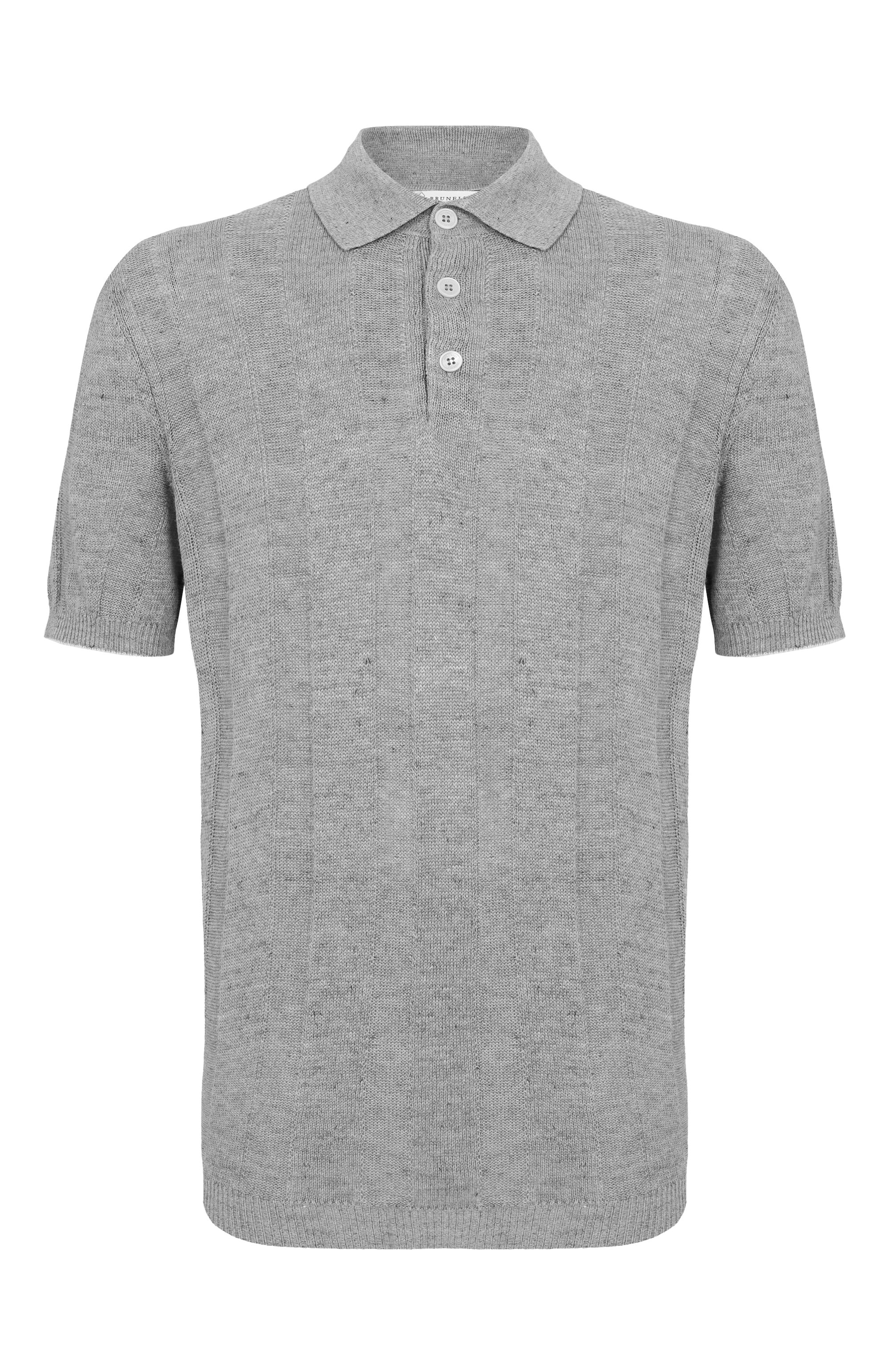 Поло изо льна и хлопка BRUNELLO CUCINELLI, арт. M2L707815, фото 1