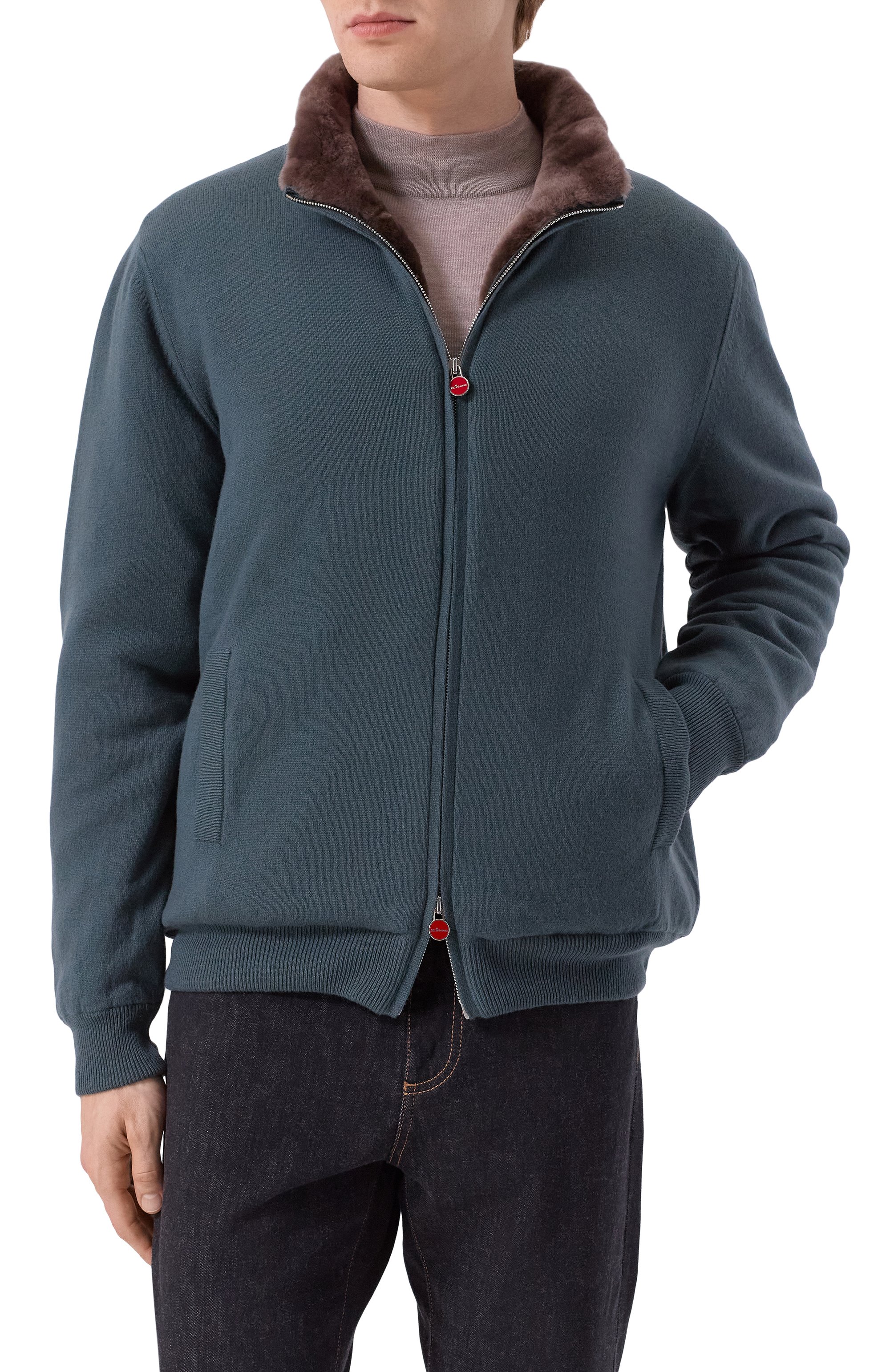 Кашемировый кардиган с подкладкой из овчины KITON, арт. UMK1489K325, фото 3