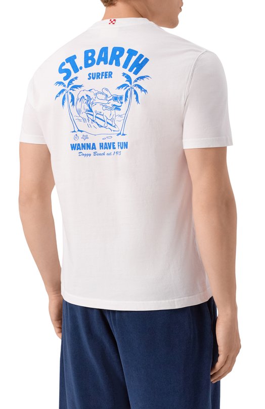 Хлопковая футболка MC2 Saint Barth STBM TSHIRT MAN/02502H Белый  STBM TSHIRT MAN/02502H Фото 4