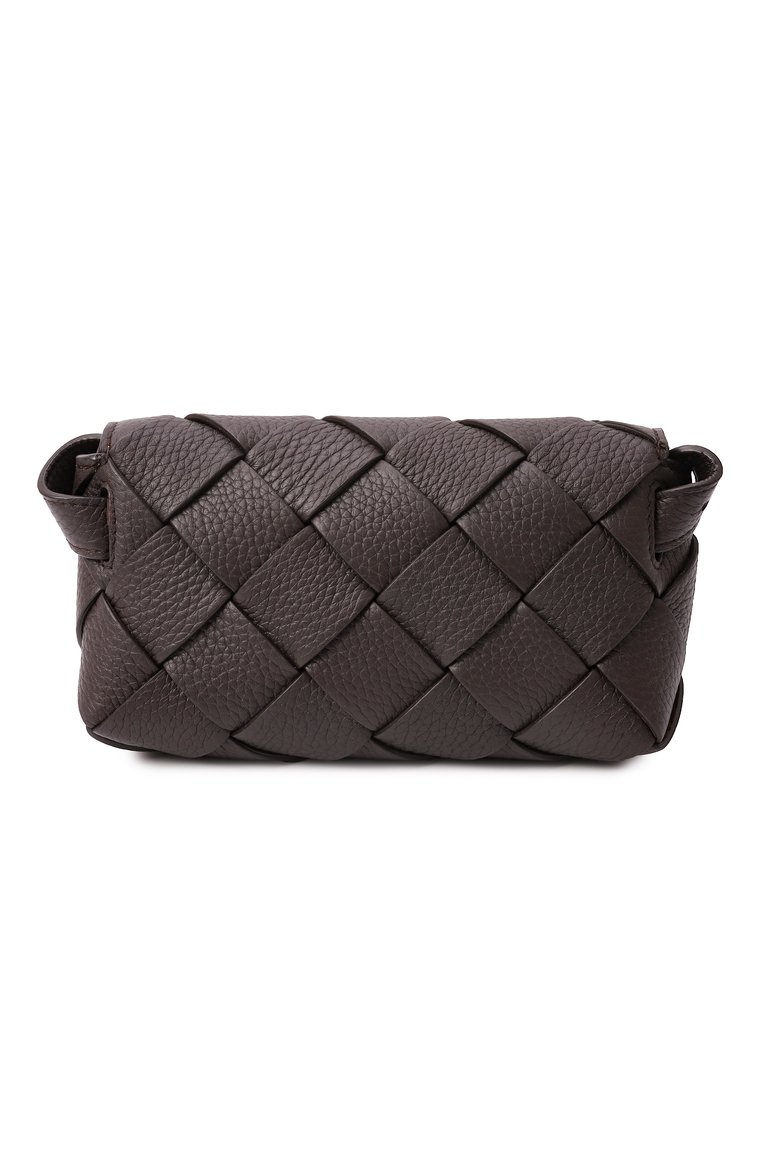 Мужская поясная сумка diago BOTTEGA VENETA темно-коричневого цвета, арт. 805773/V5351 | Фото 6 (Материал: Натуральная кожа; Размер: mini; Ремень/цепочка: На ремешке; Случай: Повседневный; Стили: Классический)