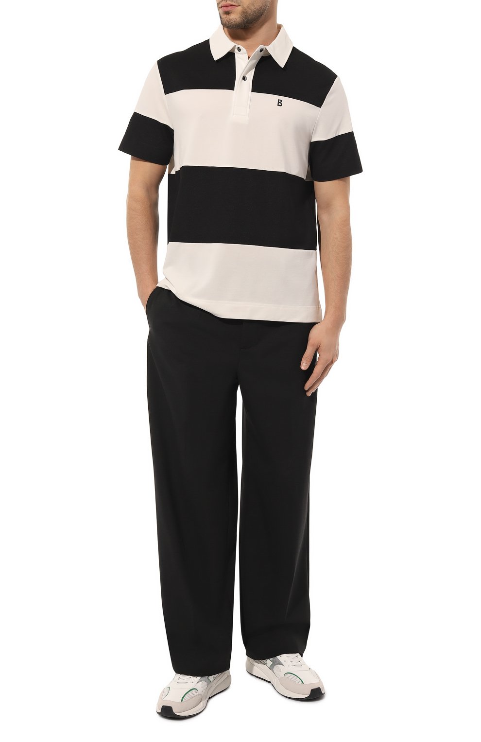 Поло BOGNER черно-белого цвета по цене 16500 руб., арт. 58112727, фото 2 Поло BOGNER, арт. 58112727, фото 2