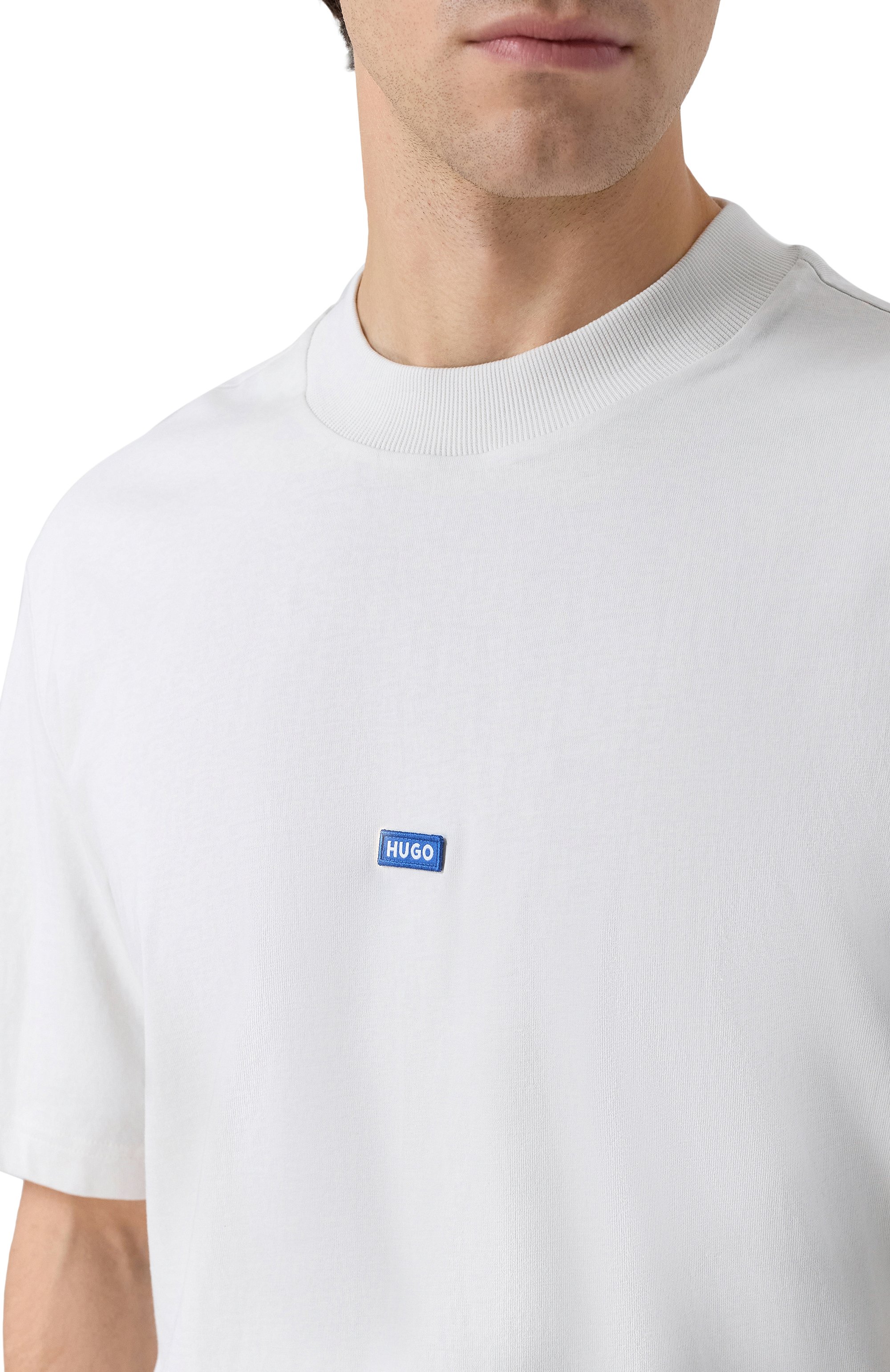 Хлопковая футболка HUGO BLUE кремового цвета по цене 7490 руб., арт. 50509991, фото 5 Хлопковая футболка HUGO BLUE, арт. 50509991, фото 5