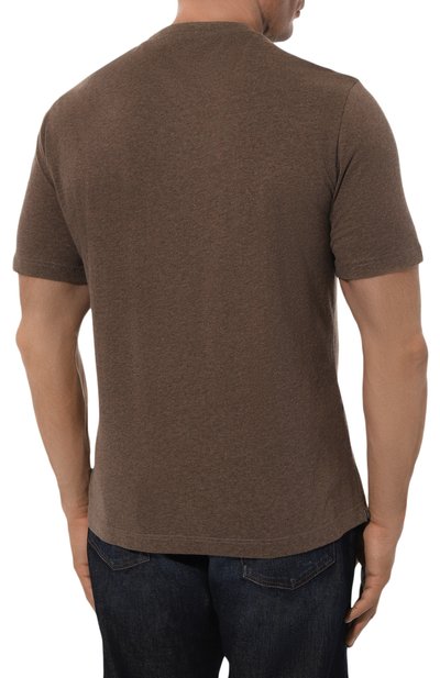 Футболка из хлопка и кашемира CAPOBIANCO коричневого цвета по цене 31250 руб., арт. 17M660.WS00./58, фото 4 Футболка из хлопка и кашемира CAPOBIANCO, арт. 17M660.WS00./58, фото 4