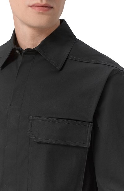 Хлопковая куртка-рубашка RICK OWENS, арт. RU02F4291/TE, фото 5