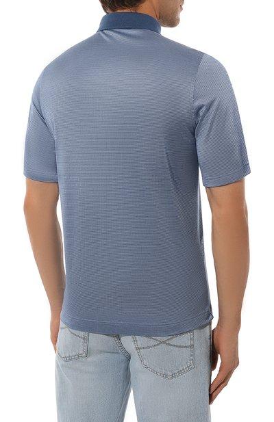 Шелковое поло ZILLI голубого цвета по цене 87550 руб., арт. KZP002M0600VZLU00M, фото 4 Шелковое поло ZILLI, арт. KZP002M0600VZLU00M, фото 4