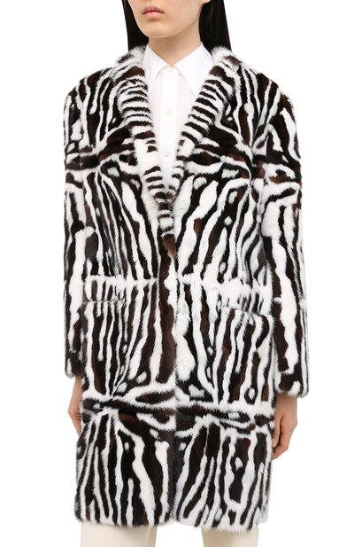 Шуба из норки VALENTINO черно-белого цвета по цене 4375000 руб., арт. NF3FA300/1CF, фото 3 Шуба из норки VALENTINO, арт. NF3FA300/1CF, фото 3