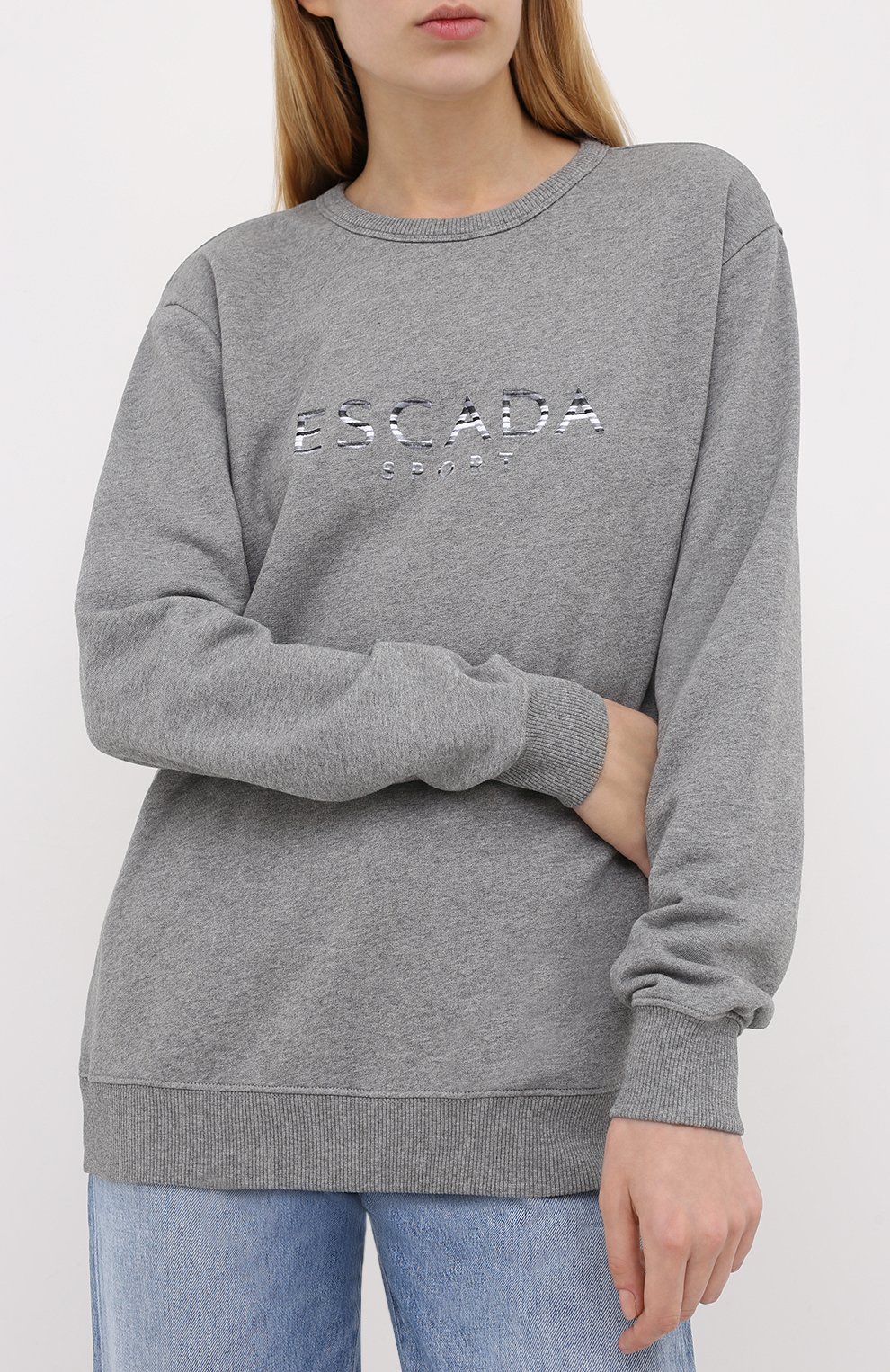 Хлопковый свитшот ESCADA SPORT серого цвета по цене 24950 руб., арт. 5033325, фото 3 Хлопковый свитшот ESCADA SPORT, арт. 5033325, фото 3