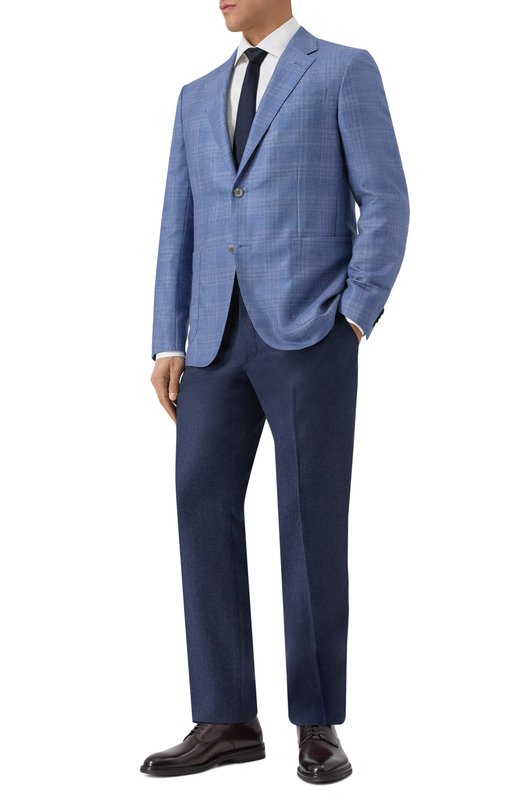 Пиджак из шерсти и шелка Zegna 10FP20/759032A7 Синий  10FP20/759032A7 Фото 2