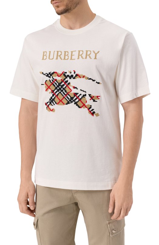 Хлопковая футболка Burberry 8110116 Белый  8110116 Фото 3