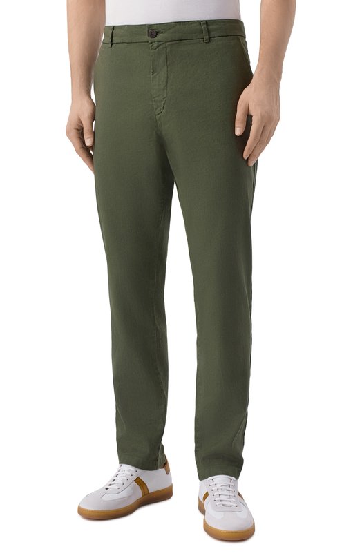 Брюки изо льна и хлопка Bogner 18417335 Зелёный  18417335 Фото 3