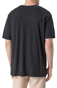 Мужская футболка из хлопка и льна 120% LINO черного цвета, арт. 32ALIM79GR/G308/S01 | Фото 4 (Материал сплава: Проставлено; Материал внешний: Лен, �Хлопок; Драгоценные камни: Проставлено; Рукава: 3/4; Длина (для топов): Удлиненные; Стили: Кэжуэл; Принт: Без принта; Мужское Кросс-КТ: Футболка-одежда; Кросс-КТ: Джерси)