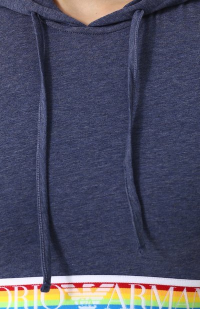 Хлопковый кроп-топ с капюшоном EMPORIO ARMANI, арт. 163923/8P217, фото 5
