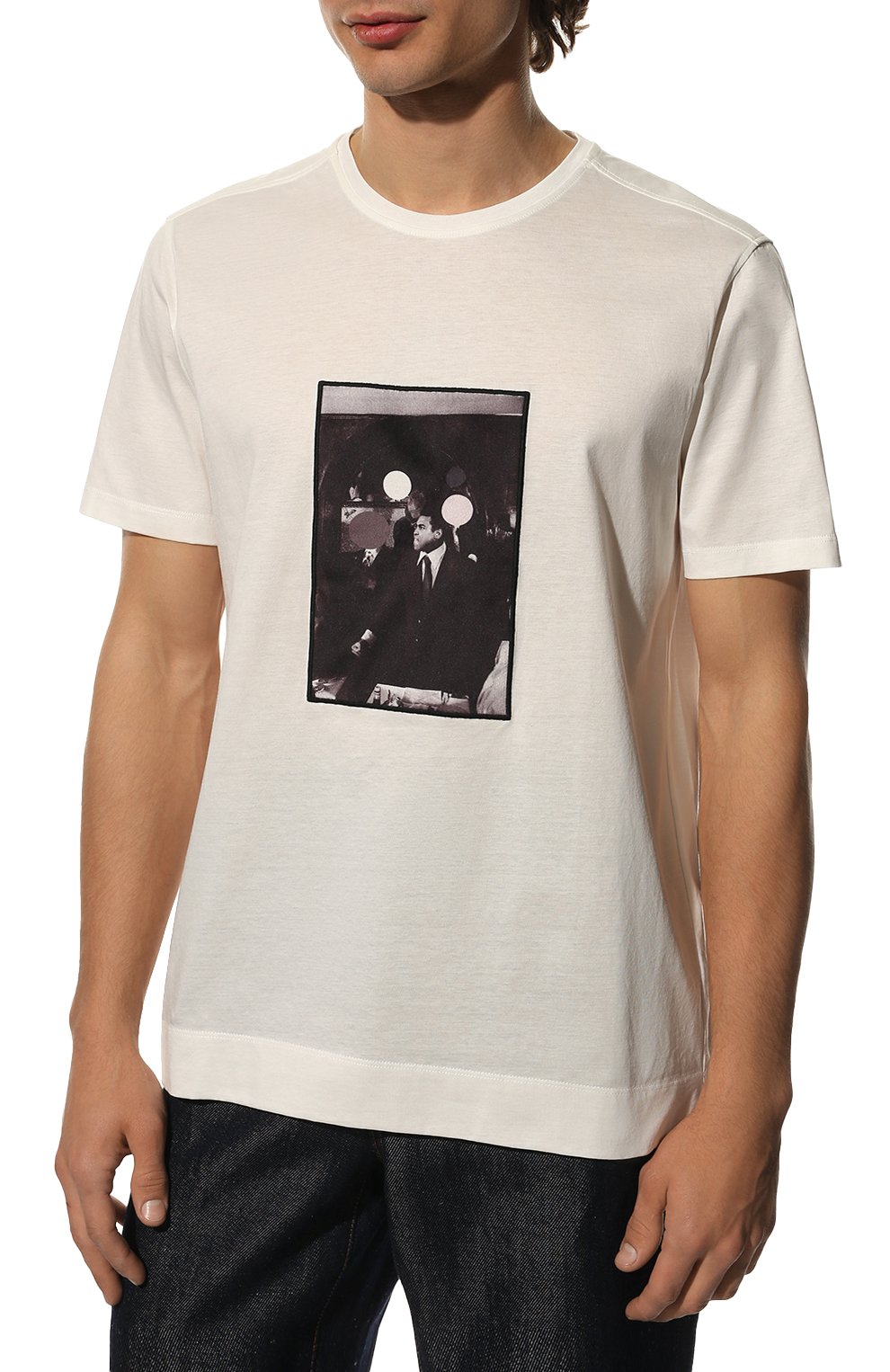 Хлопковая футболка LIMITATO кремового цвета по цене 18650 руб., арт. 0LDIE/T-SHIRT, фото 3 Хлопковая футболка LIMITATO, арт. 0LDIE/T-SHIRT, фото 3