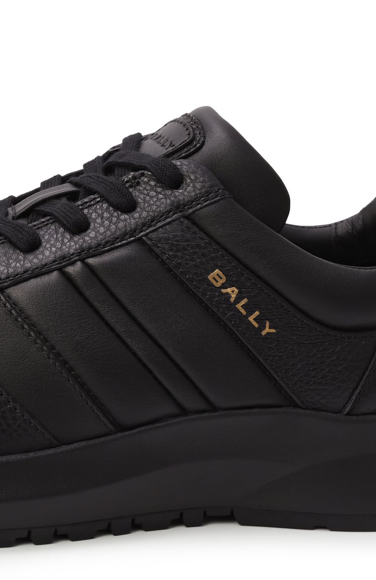 Мужские кожаные кроссовки outline BALLY черного цвета, арт. MSK09S/VT238 | Фото 7 (Материал внешний: Натуральная кожа; Подошва: Массивная; Материал внутренний: Натуральная кожа; Материал утеплителя: Без утеплителя; Стили: Классический; Кросс-КТ: Низкие)