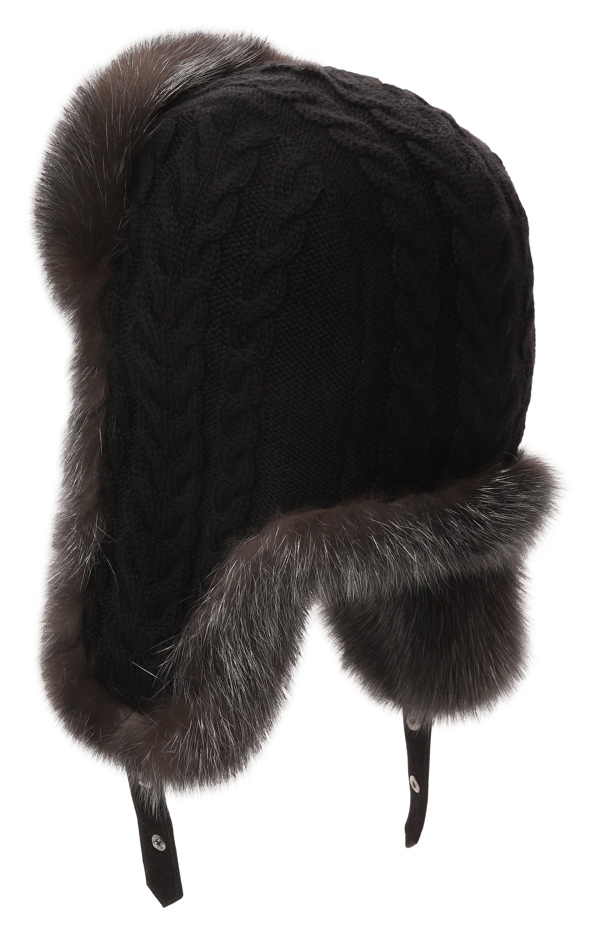 Кашемировая шапка-ушанка с мехом соболя BLACK SABLE, арт. BS-24005SS, фото 2