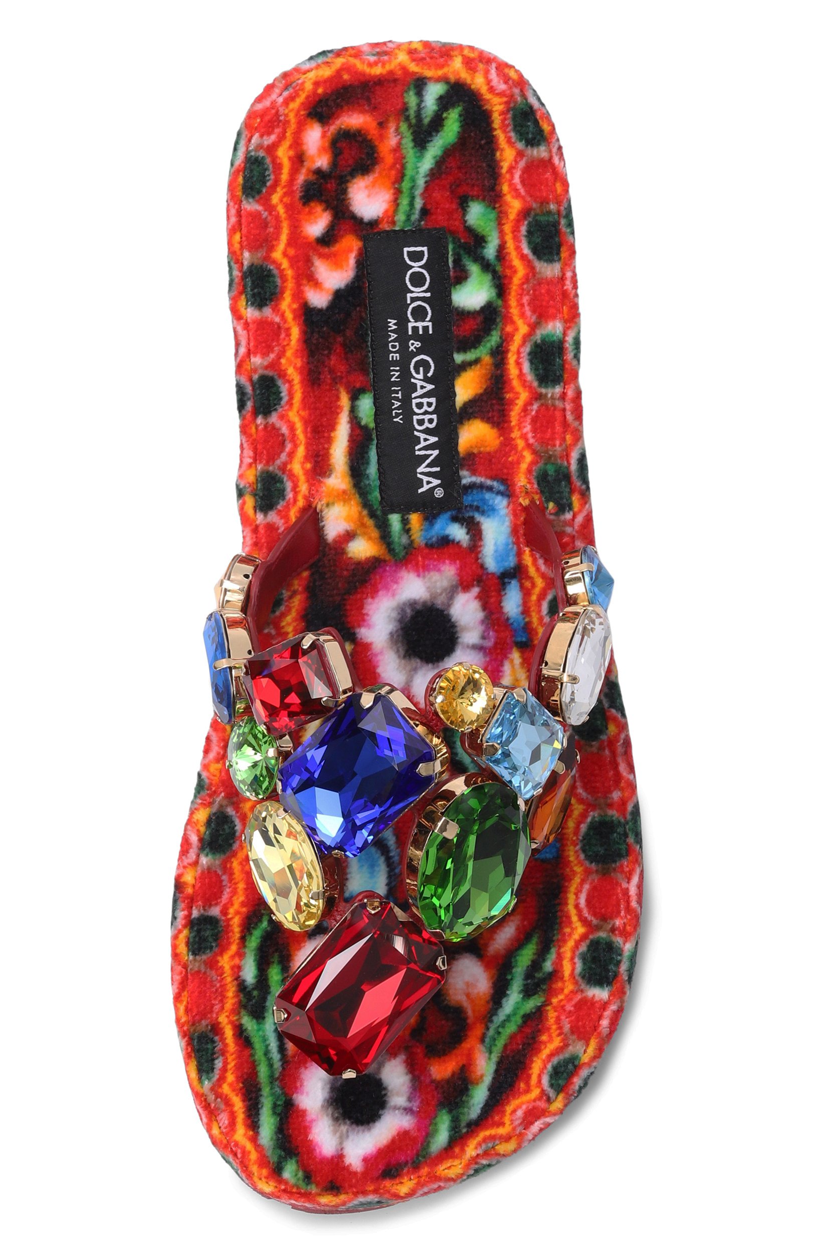 Кожаные шлепанцы DOLCE & GABBANA разноцветного цвета по цене 134000 руб., арт. CQ0706/A0566, фото 6 Кожаные шлепанцы DOLCE & GABBANA, арт. CQ0706/A0566, фото 6
