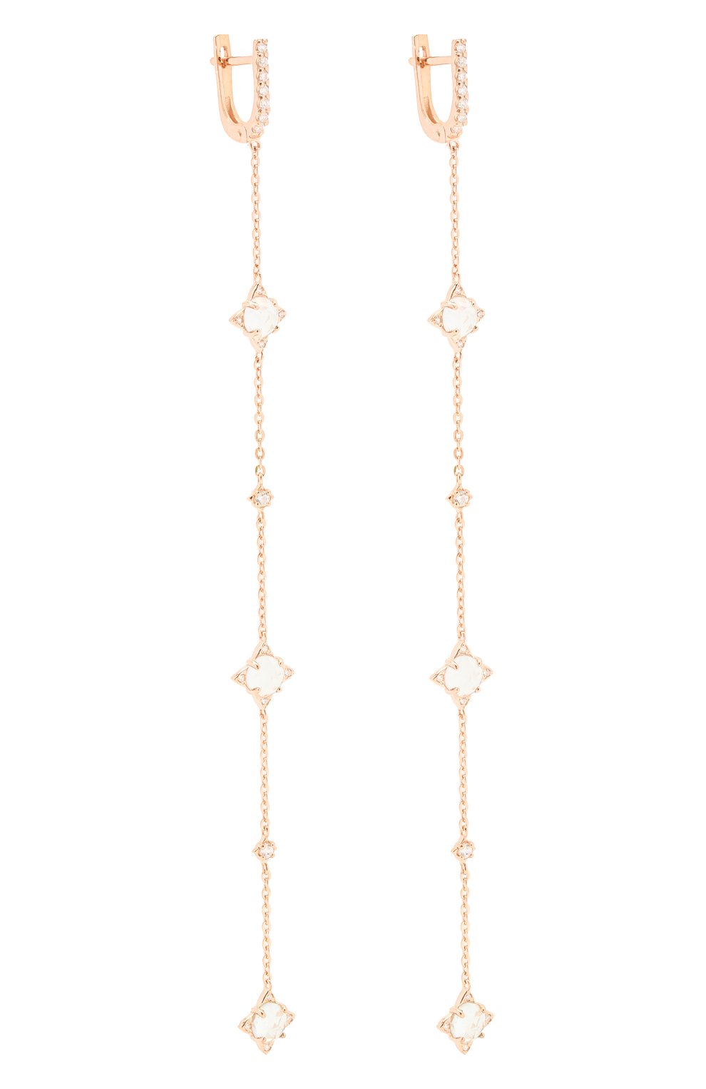 Серьги-цепочки с аквамарином MOONKA золотого цвета по цене 15530 руб., арт. tr-her-aqm, фото 3 Серьги-цепочки с аквамарином MOONKA, арт. tr-her-aqm, фото 3