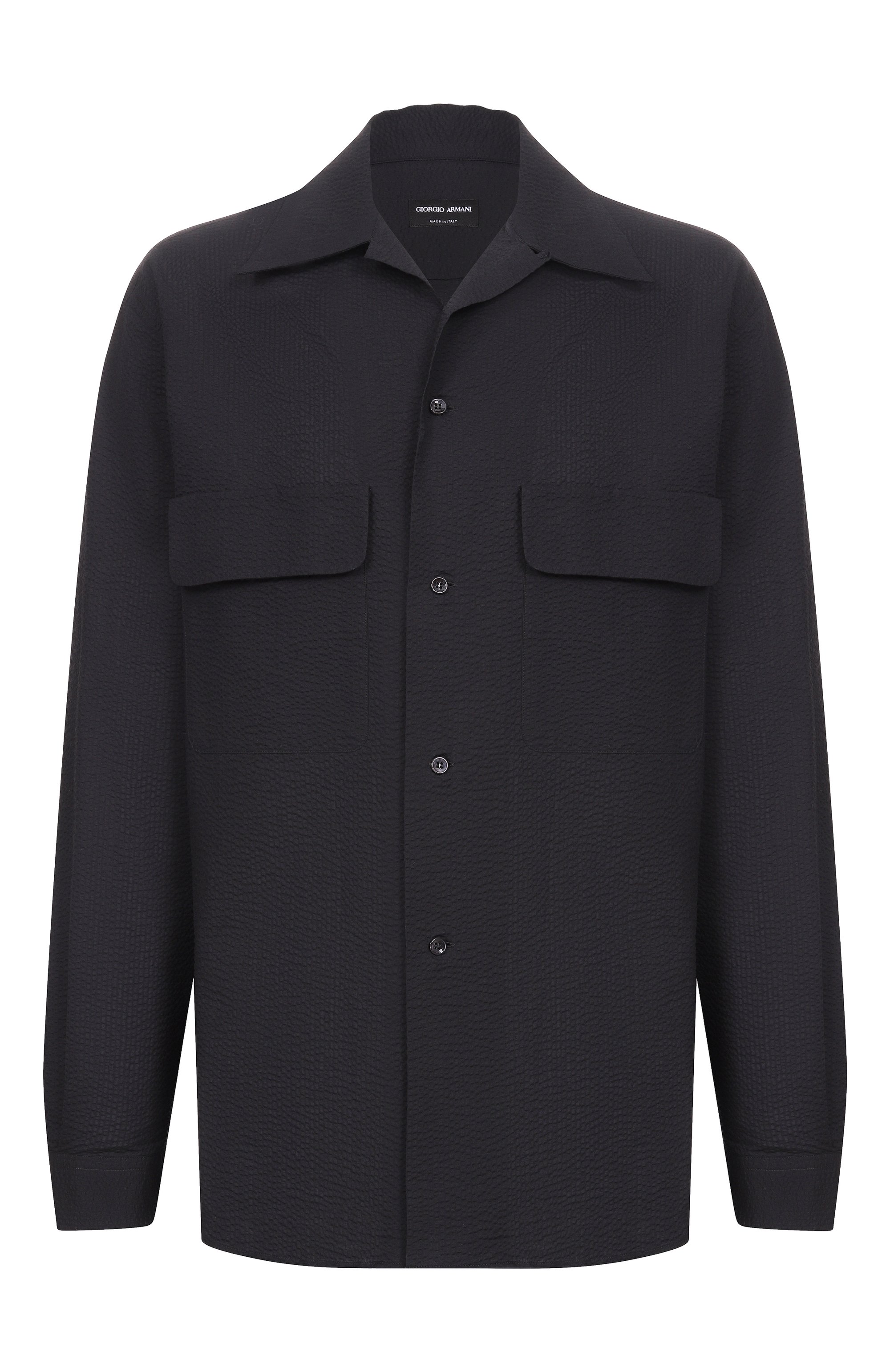 Хлопковая рубашка GIORGIO ARMANI черного цвета по цене 115000 руб., арт. GM003496/TE11186, фото 1 Хлопковая рубашка GIORGIO ARMANI, арт. GM003496/TE11186, фото 1