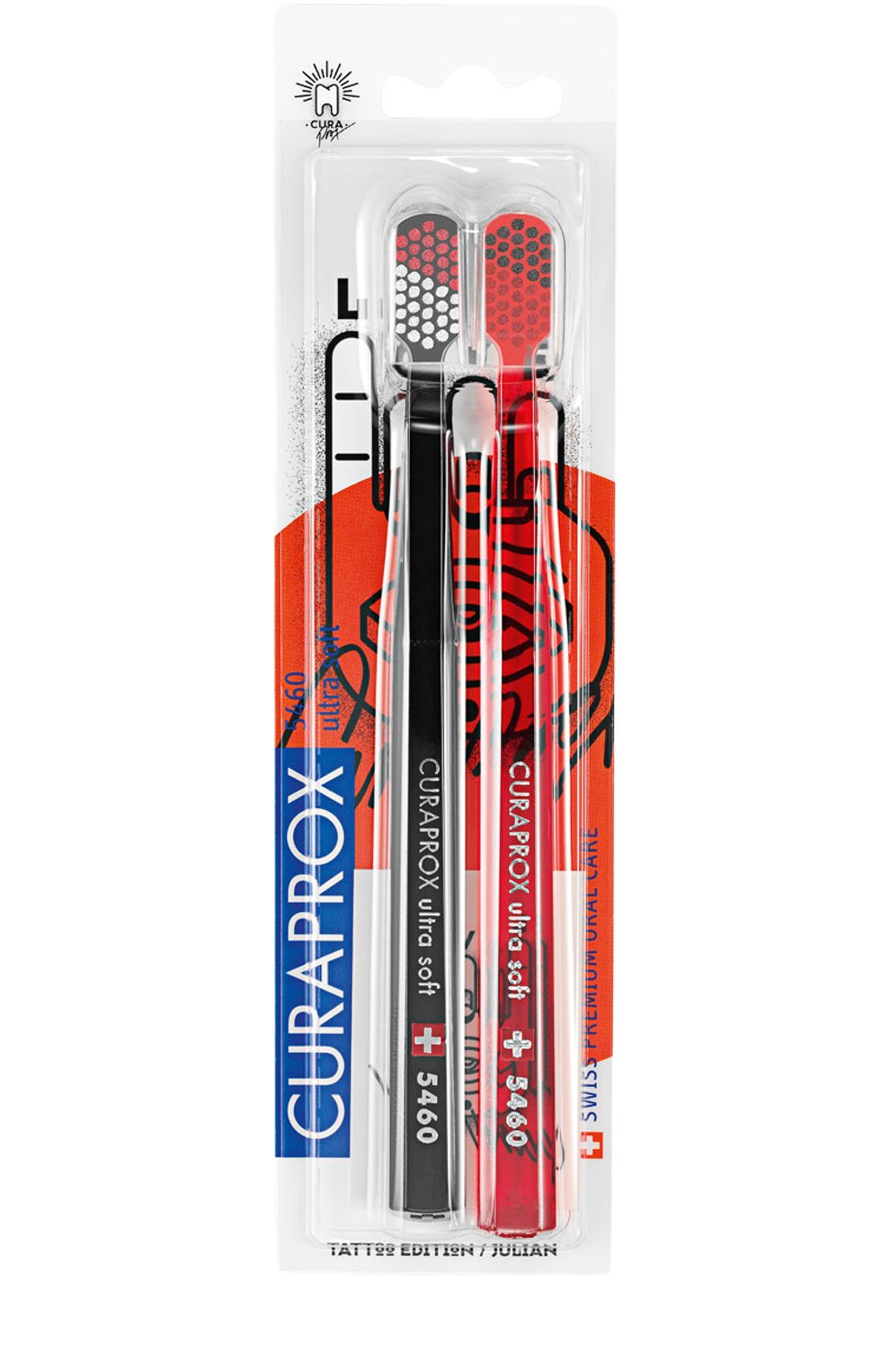 Набор зубных щеток ultrasoft tattoo CURAPROX, арт. 7612412424454, фото 4