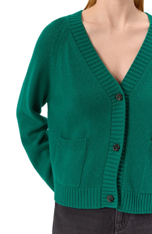 Кардиган из шерсти вискозы Weekend Max Mara MESSINA Зелёный  MESSINA Фото 5