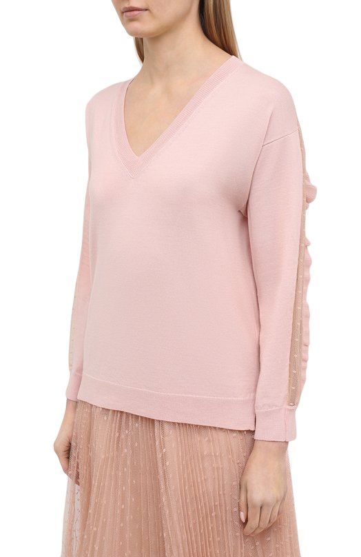 Шерстяной пуловер REDVALENTINO Розовый, фото 3