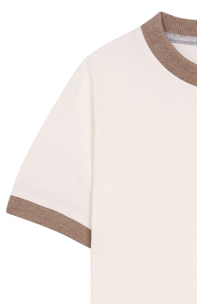 Хлопковая футболка ELEVENTY кремового цвета по цене 9755 руб., арт. EY8P41/Z3708_001, фото 3 Хлопковая футболка ELEVENTY, арт. EY8P41/Z3708_001, фото 3