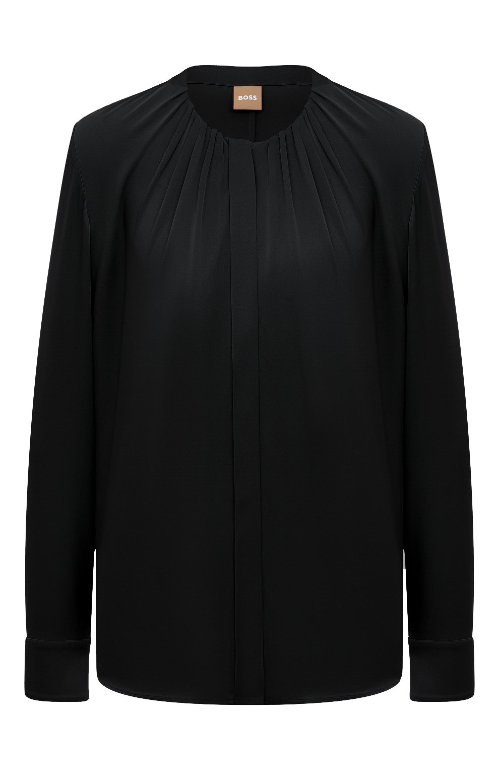 Шелковая блузка BOSS черного цвета по цене 26100 руб., арт. 50490058, фото 1 Шелковая блузка BOSS, арт. 50490058, фото 1