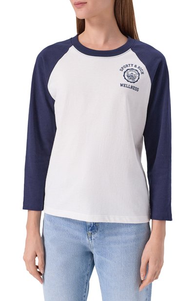 Хлопковый лонгслив SPORTY AND RICH, арт. T0046508033WH22, фото 3