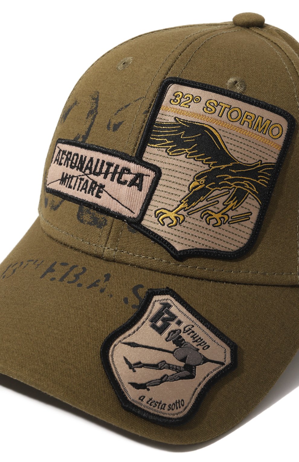 Хлопковая бейсболка AERONAUTICA MILITARE хаки цвета по цене 12300 руб., арт. 222HA1118CT3043, фото 4 Хлопковая бейсболка AERONAUTICA MILITARE, арт. 222HA1118CT3043, фото 4